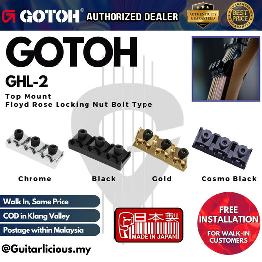 GOTOH GHL-2 Top Mount Floyd Rose Locking Nut Bolt Type for Electric Guitar
