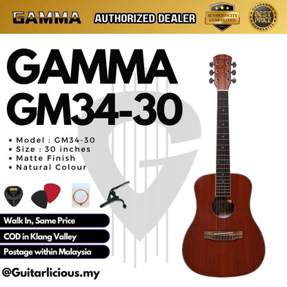 GAMMA 34 inch ( 1/2 ) Acoustic Travel Guitar / Mini Guitar ( GM34-50 / GM34 50 / GM34-30 / GM34 30 )