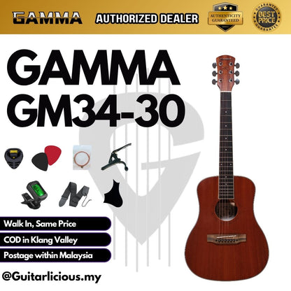 GAMMA 34 inch ( 1/2 ) Acoustic Travel Guitar / Mini Guitar ( GM34-50 / GM34 50 / GM34-30 / GM34 30 )