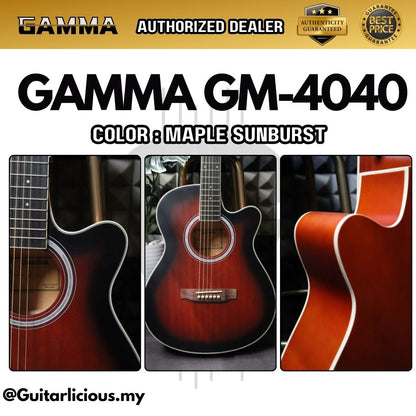 GAMMA ( GM-4040 ) 41inch Dreadnought Acoustic Guitar with Cutaway ( Matte Finish - GM4040 / GM 4040 / GM-40-40 )