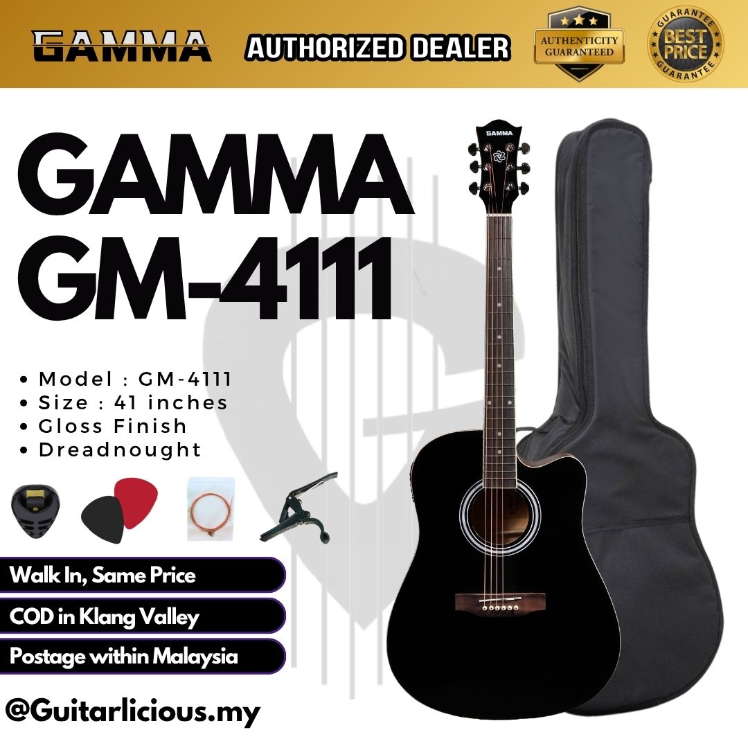 Gamma GM-4111 Dreadnought 41 inch Acoustic Guitar with Cutaway ( GM4111 / GM 4111 )