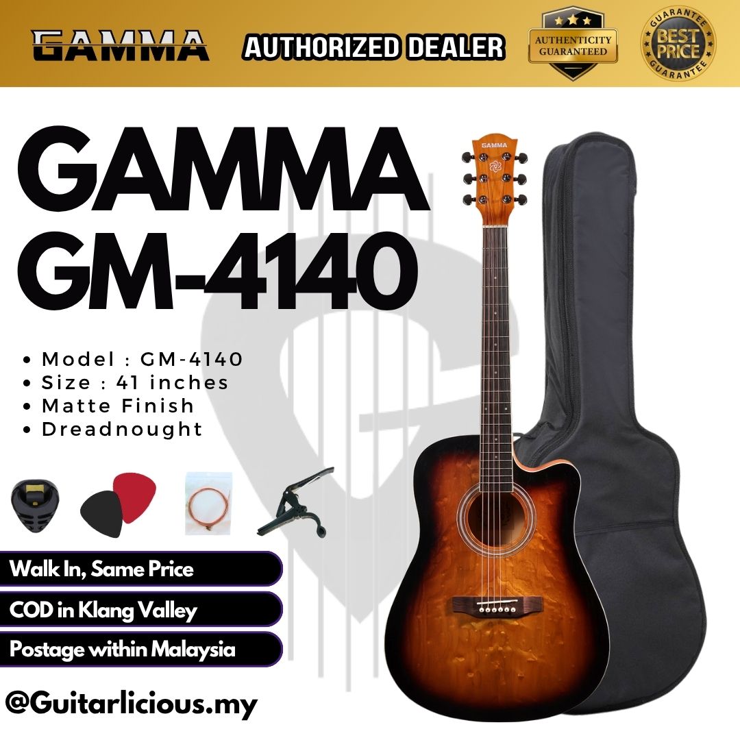 GAMMA ( GM-4140 ) 41inch Dreadnought Acoustic Guitar with Cutaway ( GM4140 / GM 4140 / GM-41-40 )