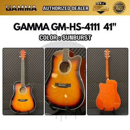 Gamma GM-4111 (Glossy Finish) Dreadnought 41 inch Acoustic Guitar with Cutaway ( GM4111 / GM 4111 )