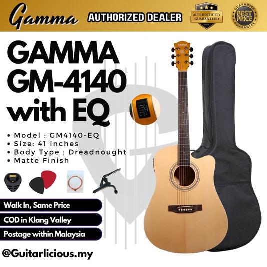 Gamma GM-4140 with EQ (Matte Finish) Dreadnought 41" Acoustic Guitar