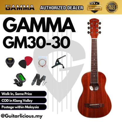 GAMMA 30 inch ( 1/4 ) Acoustic Travel Guitar / Mini Guitar ( GM30-30 / GM30 30 )