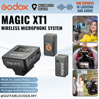 GODOX Magic XT1 - 2.4GHz Wireless Mic System Max. 200M LOS Range Pro Audio Treatment UAC Support Digital Audio Recording