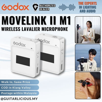 Godox MoveLink II M1 Wireless Lavalier Mic System (1 TX + 1 RX) for Camera, Computer & Smartphones