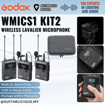 Godox WMicS1 Kit2 - UHF Wireless Lavalier Microphone System ( WMICS1-KIT2 / WMICS1 KIT2 )