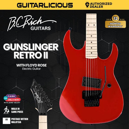 B.C. Rich Gunslinger Retro II with Floyd Rose Electric Guitar - Candy Red (Coming Soon)