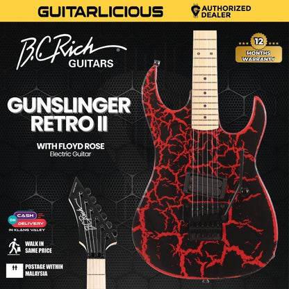 B.C. Rich Gunslinger Retro II with Floyd Rose Electric Guitar - Red Crackle (Coming Soon)