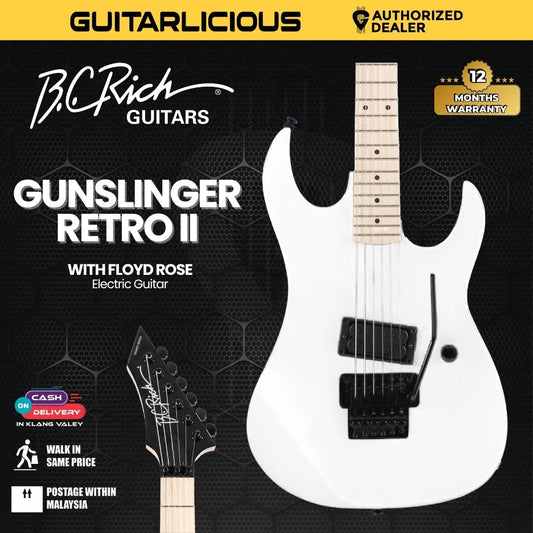 B.C. Rich Gunslinger Retro II with Floyd Rose Electric Guitar - White (Coming Soon)