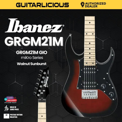 Ibanez GRGM21M GIO miKro Series Electric Guitar - Walnut Sunburst