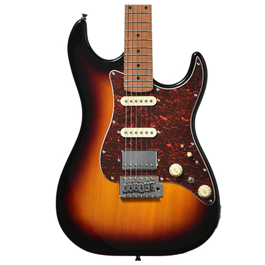 Bacchus GS-2DX RSM/M Universe Series HSS Electric Guitar with Roasted Maple Neck and Fretboard - Sunburst