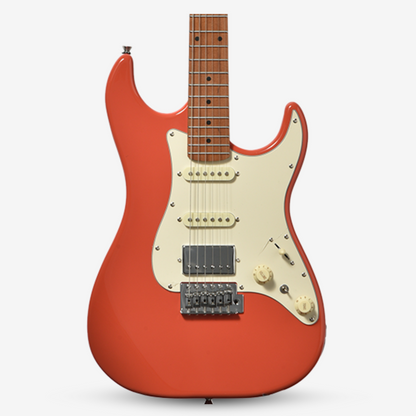 Bacchus GS-2DX RSM/M Universe Series HSS Electric Guitar with Roasted Maple Neck and Fretboard - Fiesta Red