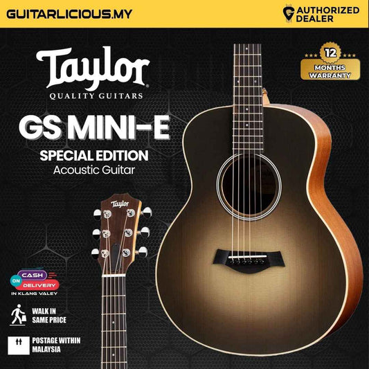 Taylor GS Mini-E Special Edition Acoustic Guitar w/Bag, Carbon Burst Top