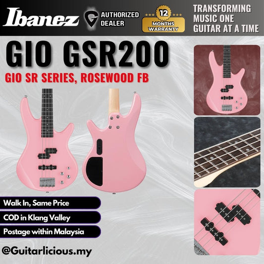 Ibanez Gio SR Series GSR200 , 4 String Electric Bass Guitar - Baby Pink ( GSR200-BPK / GSR-200 / GSR 200 )