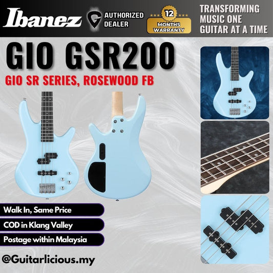 Ibanez Gio SR Series GSR200 , 4 String Electric Bass Guitar - Celeste Blue ( GSR200-CEB / GSR-200 / GSR 200 )
