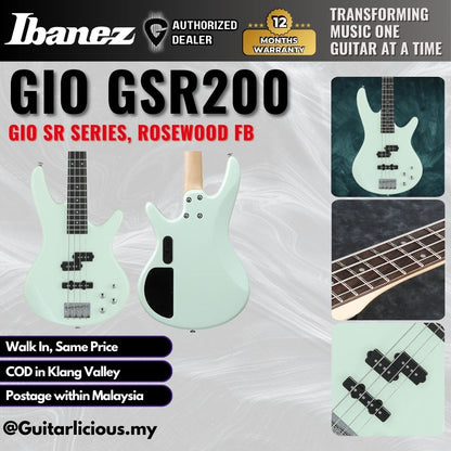 Ibanez Gio SR Series GSR200 , 4 String Electric Bass Guitar - Mint Green ( GSR200-MG / GSR200-MGR / GSR-200 / GSR 200 )