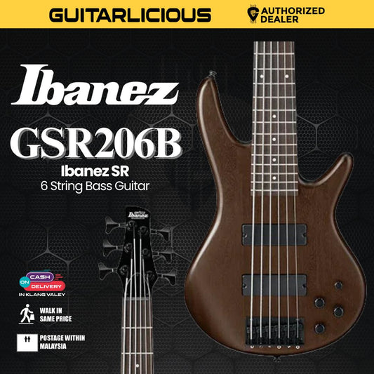 Ibanez GSR206B-WNF 6-String Electric Bass Guitar, Walnut Flat ( GSR206B / GSR 206B )