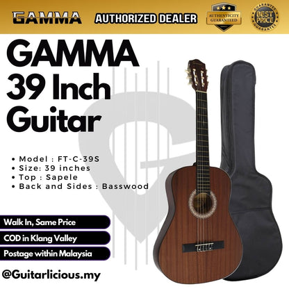 GAMMA 39 inch Beginner Classical Guitar (FT-C-39S)