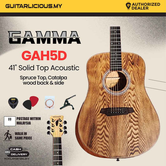 Gamma  41” Acoustic Guitar - Spruce Top, Catalpa wood back & side - GAH5D