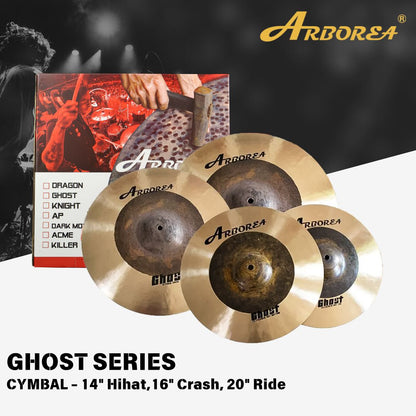 Arborea Cymbals B20 Ghost Series Cymbal Set / Hi-Hat , Splash , Crash, Ride, Stacker , China