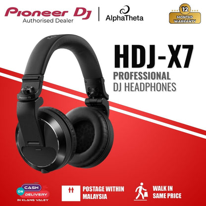 Pioneer DJ HDJ-X7 Professional DJ Headphones - Black