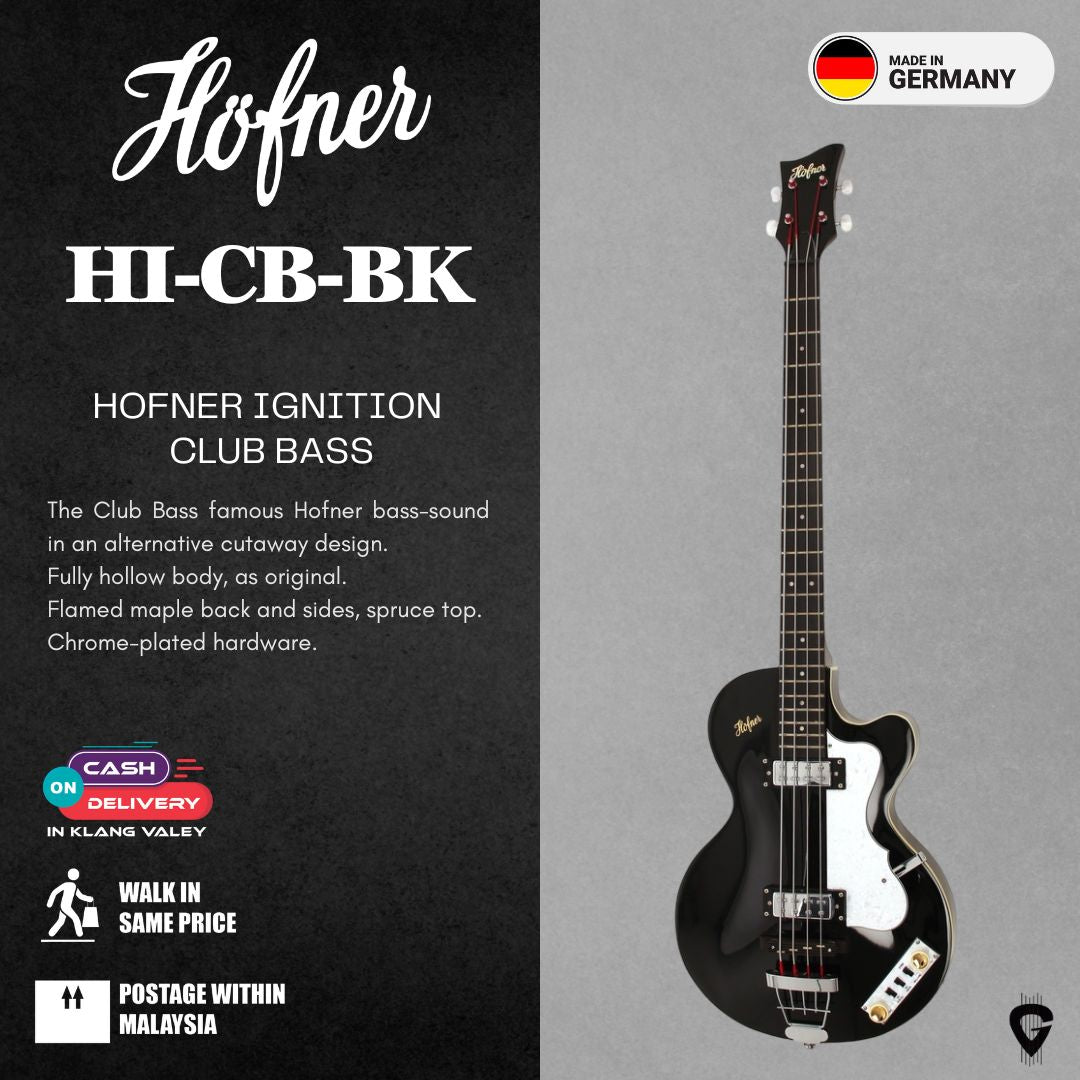 Hi Cb Höfner HI-CB-BK Violin Bass Ignition Club - Black – GUITARLICIOUS
