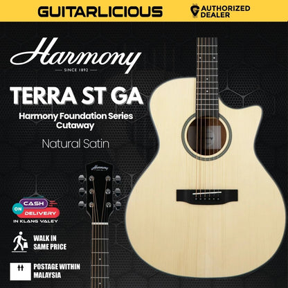 Harmony Foundation Series Terra ST GA Cutaway Acoustic Guitar - Natural Satin