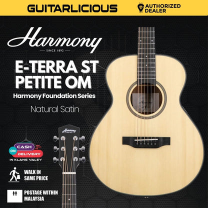 Harmony Foundation Series e-Terra ST Petite OM Acoustic Guitar w/Bag - Natural Satin
