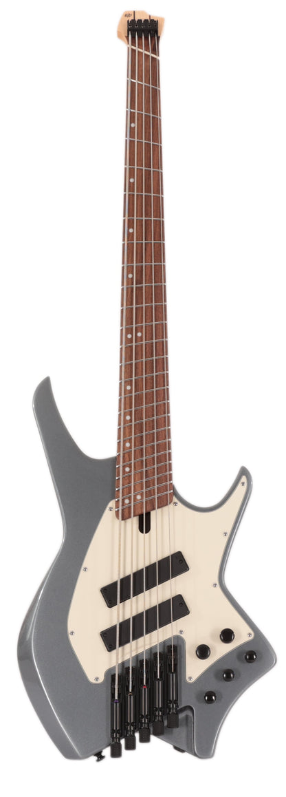 HILS NEXT HNB5-5 String Multi-Scale Bass w Fanned Frets - Gloss Gunmetal Grey
