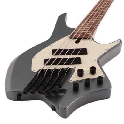 HILS NEXT HNB5-5 String Multi-Scale Bass w Fanned Frets - Gloss Gunmetal Grey