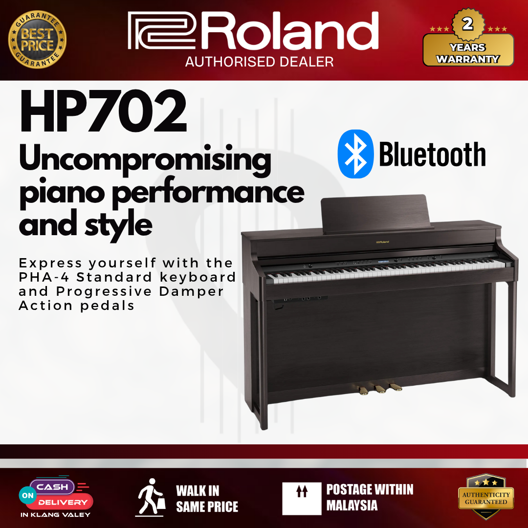 Roland HP702 88-keys Digital Piano with Piano Bench - Dark Rosewood