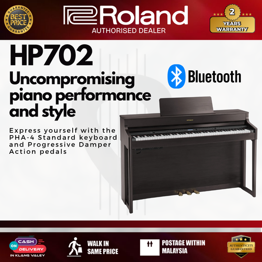 Roland HP702 88-keys Digital Piano with Piano Bench - Dark Rosewood