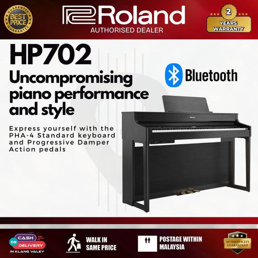 Roland HP702 88-keys Digital Piano with Piano Bench - Charcoal Black