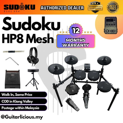 Sudoku Home Practice HP8 Full Mesh Electronic Drum Digital Electric Drum Set Kit ( HP 8 / HP-8 / Mesh )