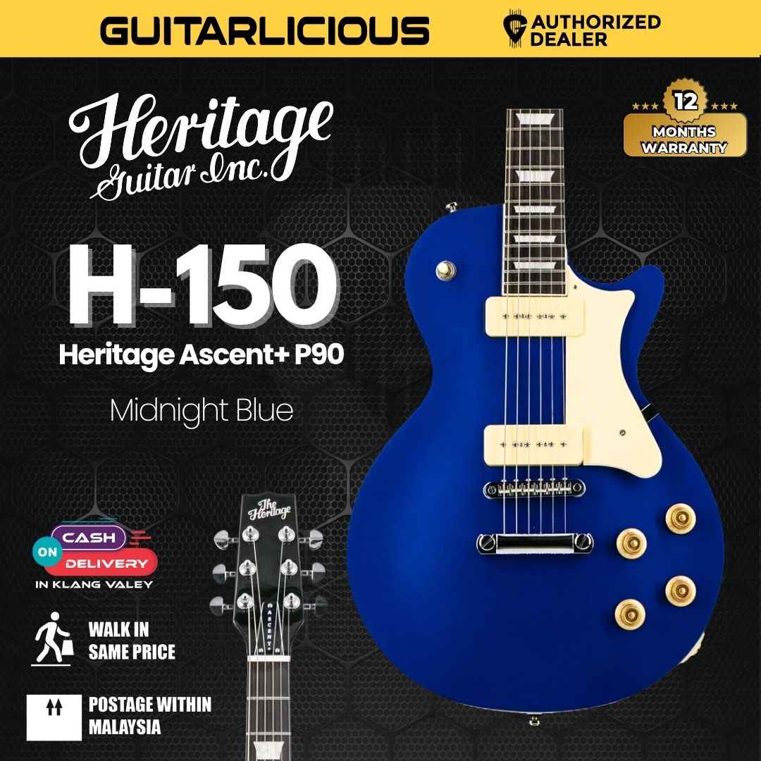 Heritage Ascent+ Collection H-150 P90 Electric Guitar - Midnight Blue