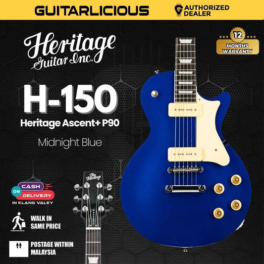 Heritage Ascent+ Collection H-150 P90 Electric Guitar - Midnight Blue