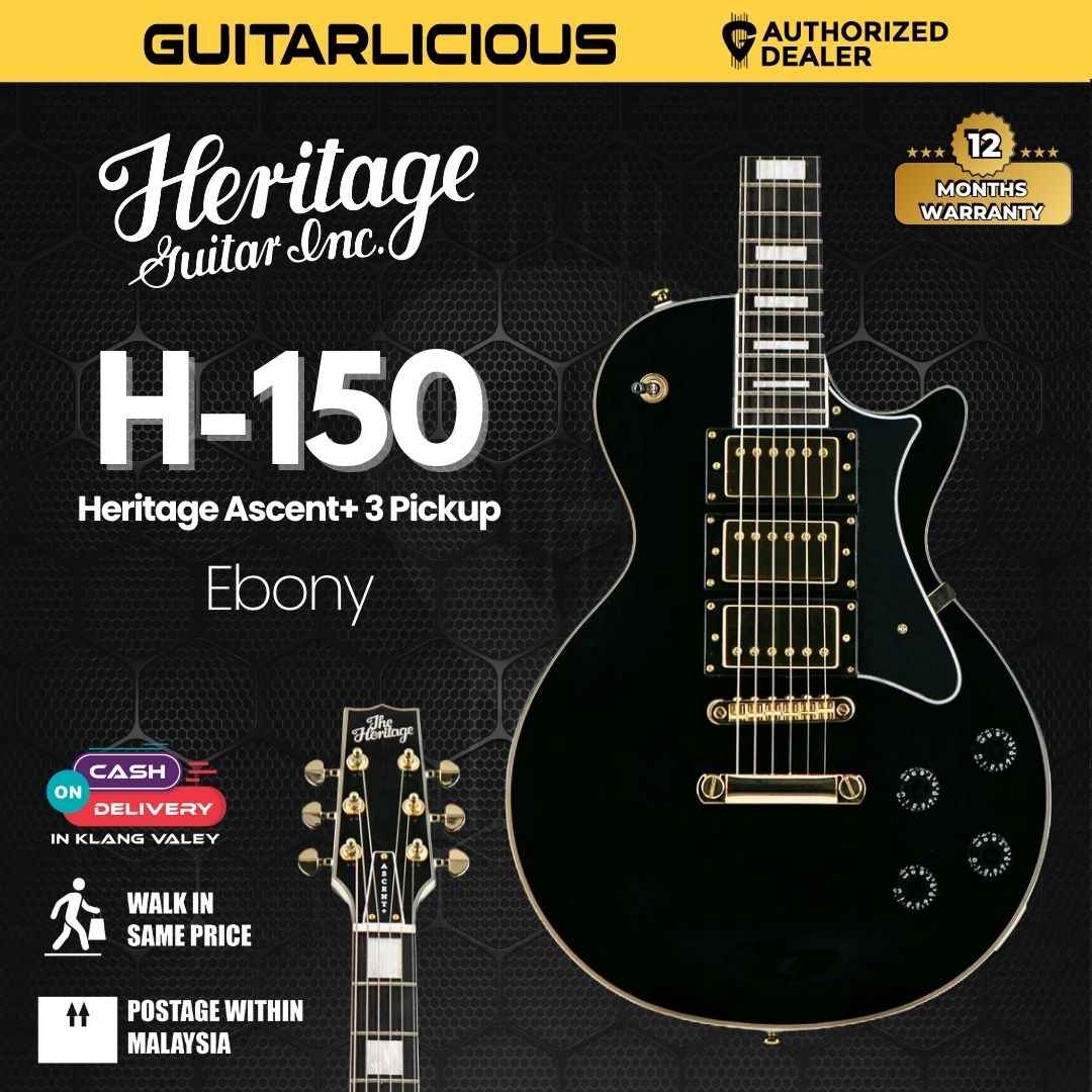 Heritage Ascent+ Collection H-157 3-Pickup Electric Guitar - Ebony