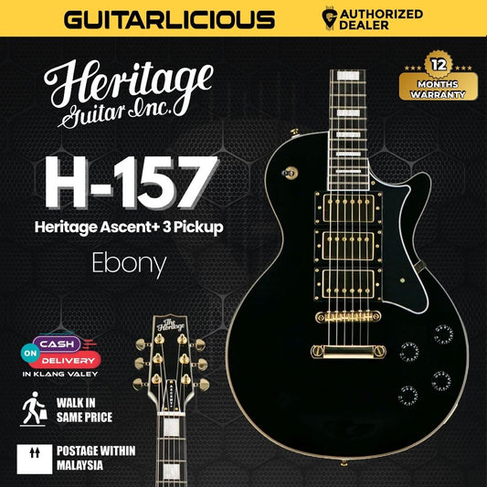 Heritage Ascent+ Collection H-157 3-Pickup Electric Guitar - Ebony