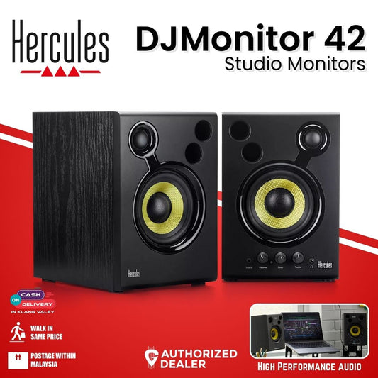 Hercules DJMonitor 42 - 2 x 20 watts RMS Active Monitoring Studio Speakers ( DJ Speakers / DJMonitor 42 )