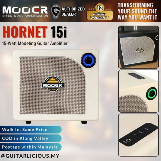 Mooer Hornet 15i 15-Watt Modeling Amplifier - White / Black ( Hornet 15i / Hornet -15i  / Hornet 15 i )