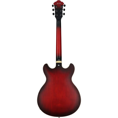 Ibanez ARTCORE Semi Hollow Body Electric Guitar with Double Humbucker & ART-ST Bridge with Tailpiece, Sunburst Red Flat (AS53 / AS 53 / AS53-SRF)