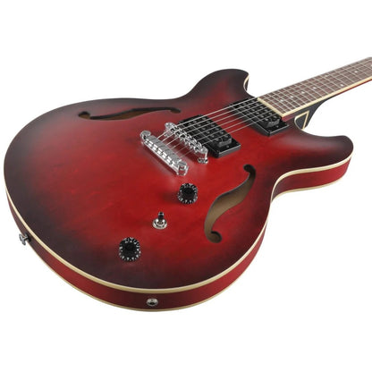 Ibanez ARTCORE Semi Hollow Body Electric Guitar with Double Humbucker & ART-ST Bridge with Tailpiece, Sunburst Red Flat (AS53 / AS 53 / AS53-SRF)