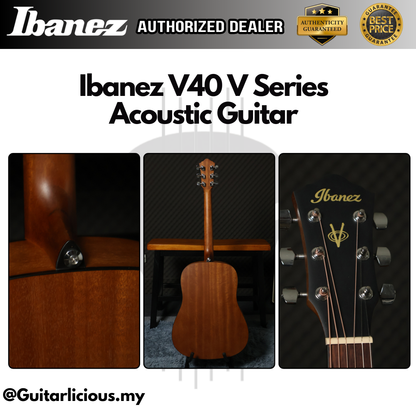 Ibanez V40 V Series Acoustic Guitar, Open Pore Natural ( V-40 / V 40 )