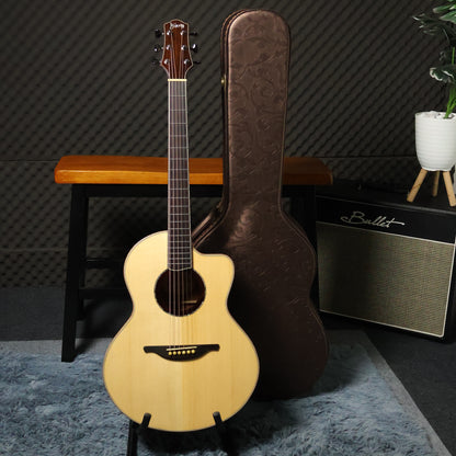 HSIENMO LL38C 38 inch Full Solid Travel Size Acoustic Guitar Cutaway - Solid Spruce & Solid Mahagony ( LL-38C / LL 38 )