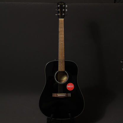 Fender CD-60 Dreadnought V3 Acoustic Guitar w/case, Walnut FB , Black ( CD60 / CD 60 / CD60-BK )