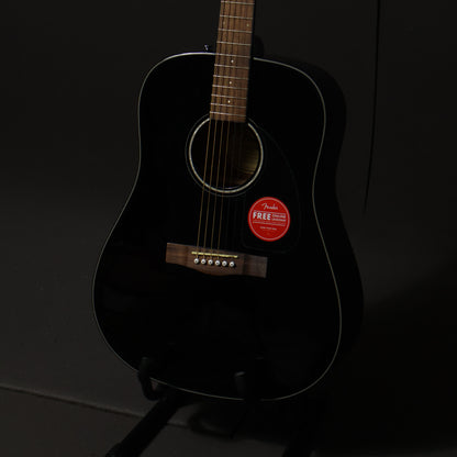 Fender CD-60 Dreadnought V3 Acoustic Guitar w/case, Walnut FB , Black ( CD60 / CD 60 / CD60-BK )