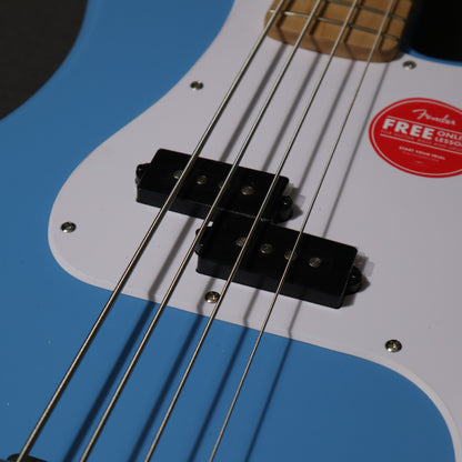 Squier Sonic by Fender Precision 4 String Bass Guitar with White Pickguard, Laurel FB - California Blue , Beginner Level