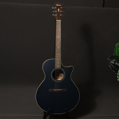 Ibanez AE100 Solid Top Acoustic-Electric Guitar Active Pick Up - Dark Tide Blue Flat ( AE100-DBF / AE-100 / AE )